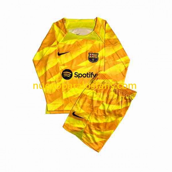 Camiseta de Fútbol FC Barcelona Portero Niño Cuarto 2023-2024 Manga Larga