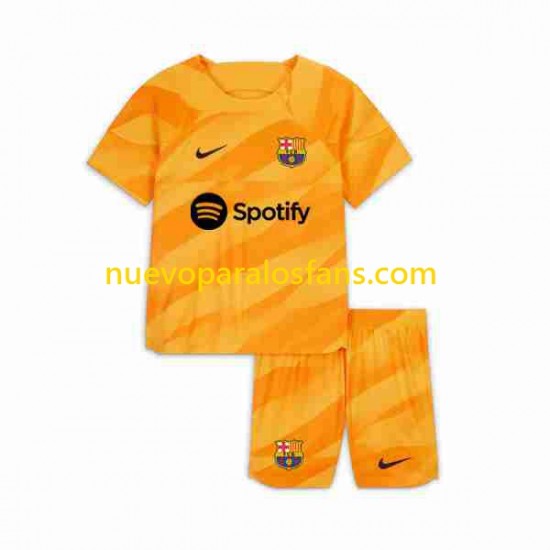 Camiseta de Fútbol FC Barcelona Portero Niño Cuarto 2023-2024 Manga Corta