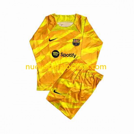 Camiseta de Fútbol FC Barcelona Ter Stegen 1 Portero Niño Cuarto 2023-2024 Manga Larga