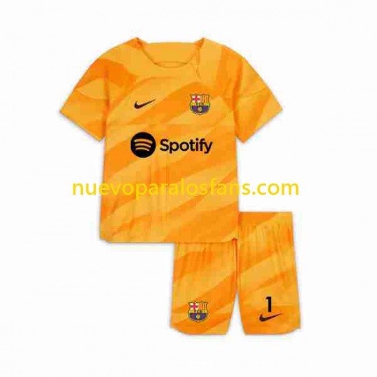 Camiseta de Fútbol FC Barcelona Ter Stegen 1 Portero Niño Cuarto 2023-2024 Manga Corta