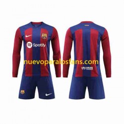 Camiseta de Fútbol FC Barcelona Niño Casa 2023-2024 Manga Larga