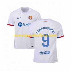 Camiseta de Fútbol FC Barcelona LEWANDOWSKI 9 Hombre Exterior 2023-2024 Manga Corta