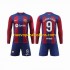 Camiseta de Fútbol FC Barcelona LEWANDOWSKI 9 Niño Casa 2023-2024 Manga Larga