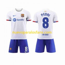 Camiseta de Fútbol FC Barcelona Pedri 8 Niño Exterior 2023-2024 Manga Corta