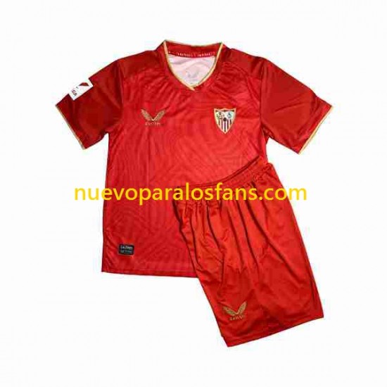 Camiseta de Fútbol Sevilla FC Sergio Ramos 4 Niño Exterior 2023-2024 Manga Corta