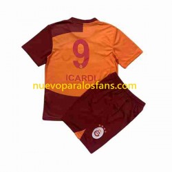 Camiseta de Fútbol Galatasaray Icardi 9 Niño Casa 2023-2024 Manga Corta