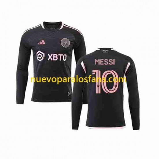 Camiseta de Fútbol Inter Miami Lionel Messi 10 Hombre Exterior 2023-2024 Manga Larga