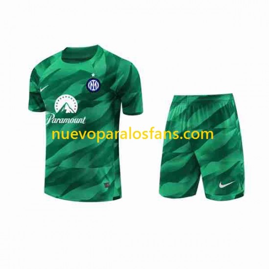 Camiseta de Fútbol Inter Milan Portero Niño Exterior 2023-2024 Manga Corta