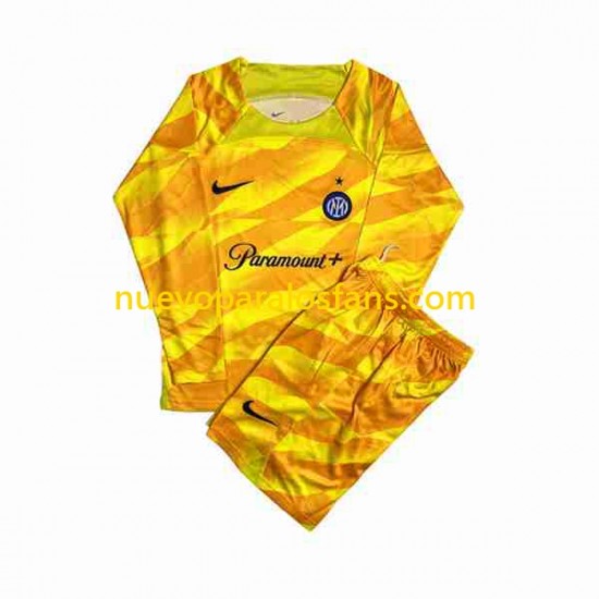 Camiseta de Fútbol Inter Milan Portero Niño Casa 2023-2024 Manga Larga