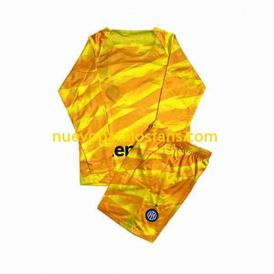 Camiseta de Fútbol Inter Milan Portero Niño Casa 2023-2024 Manga Larga