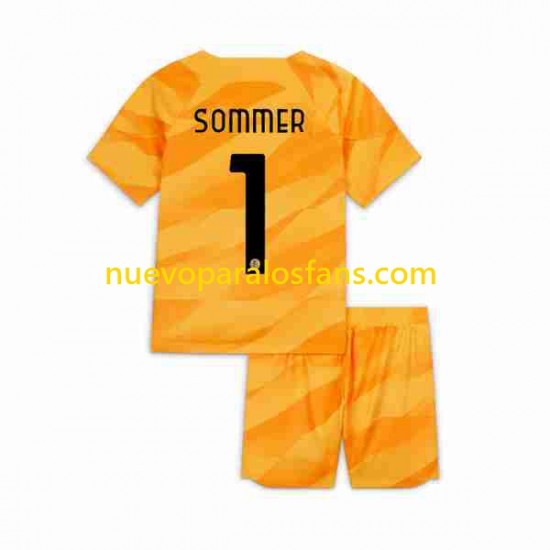 Camiseta de Fútbol Inter Milan Sommer 1 Portero Niño Casa 2023-2024 Manga Corta