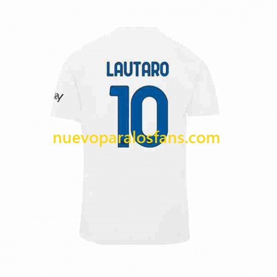 Camiseta de Fútbol Inter Milan Lautaro Martinez 10 Hombre Exterior 2023-2024 Manga Corta
