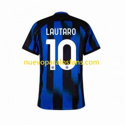 Camiseta de Fútbol Inter Milan Lautaro Martinez 10 Hombre Casa 2023-2024 Manga Corta
