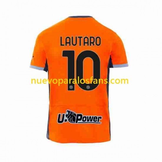 Camiseta de Fútbol Inter Milan Lautaro Martinez 10 Hombre Tercera 2023-2024 Manga Corta