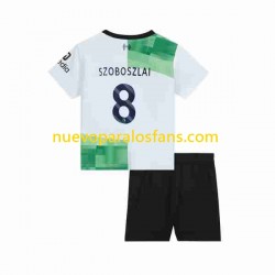 Camiseta de Fútbol Liverpool Dominik Szoboszlai 8 Niño Exterior 2023 Manga Corta