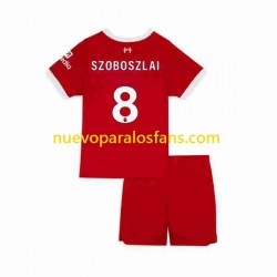 Camiseta de Fútbol Liverpool Dominik Szoboszlai 8 Niño Casa 2023 Manga Corta