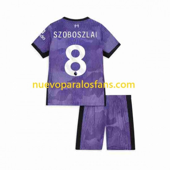 Camiseta de Fútbol Liverpool Dominik Szoboszlai 8 Niño Tercera 2023 Manga Corta