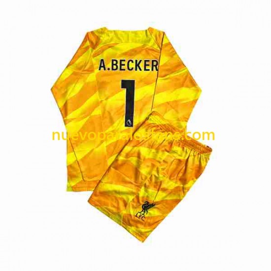 Camiseta de Fútbol Liverpool A.Becker 1 Portero Niño Tercera 2023-2024 Manga Larga