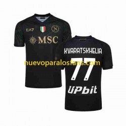 Camiseta de Fútbol Napoli KVARATSKHELIA 77 Hombre Tercera 2023-2024 Manga Corta