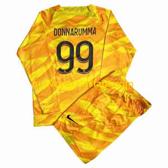 Camiseta de Fútbol Paris Saint-Germain DONNARUMMA 99 Portero Niño Exterior 2023-2024 Manga Larga
