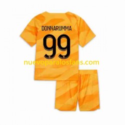 Camiseta de Fútbol Paris Saint-Germain DONNARUMMA 99 Portero Niño Exterior 2023-2024 Manga Corta