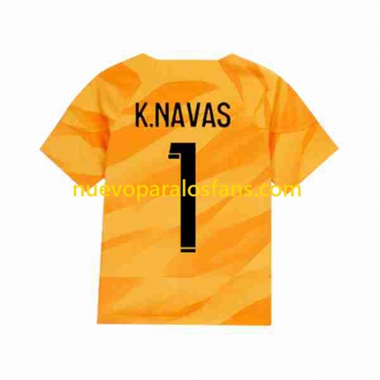 Camiseta de Fútbol Paris Saint-Germain K.NAVAS 1 Portero Hombre Exterior 2023-2024 Manga Corta