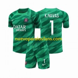 Camiseta de Fútbol Paris Saint-Germain K.NAVAS 1 Portero Niño Casa 2023-2024 Manga Corta