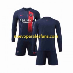 Camiseta de Fútbol Paris Saint-Germain Niño Casa 2023-2024 Manga Larga
