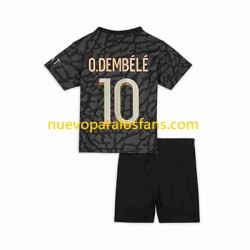 Camiseta de Fútbol Paris Saint-Germain O.Dembele 10 Niño Tercera 2023-2024 Manga Corta