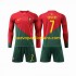 Camiseta de Fútbol Portugal Ronaldo 7 Niño Casa Copa Mundial 2022 Manga Larga