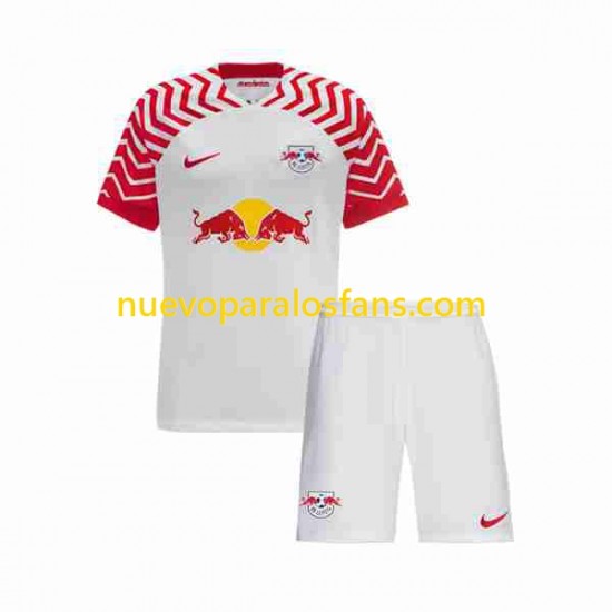 Camiseta de Fútbol RB Leipzig Niño Casa 2023-2024 Manga Corta