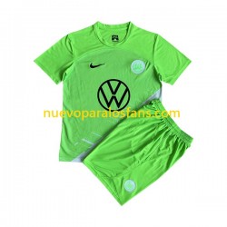 Camiseta de Fútbol VfL Wolfsburg Niño Casa 2023-2024 Manga Corta