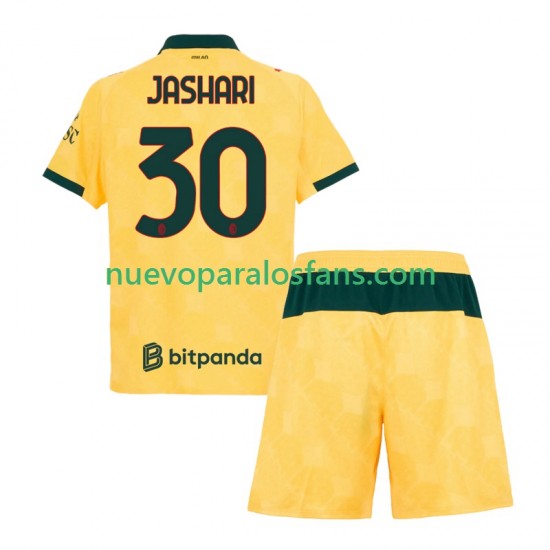 Camiseta de Fútbol AC Milan Ardon Jashari 30 Niño Tercera 2025-2026 Manga Corta