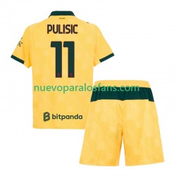 Camiseta de Fútbol AC Milan Christian Pulisic 11 Niño Tercera 2025-2026 Manga Corta
