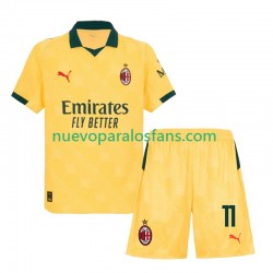 Camiseta de Fútbol AC Milan Christian Pulisic 11 Niño Tercera 2025-2026 Manga Corta