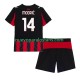 Camiseta de Fútbol AC Milan Modrić Luca 14 Niño Casa 2025-2026 Manga Corta