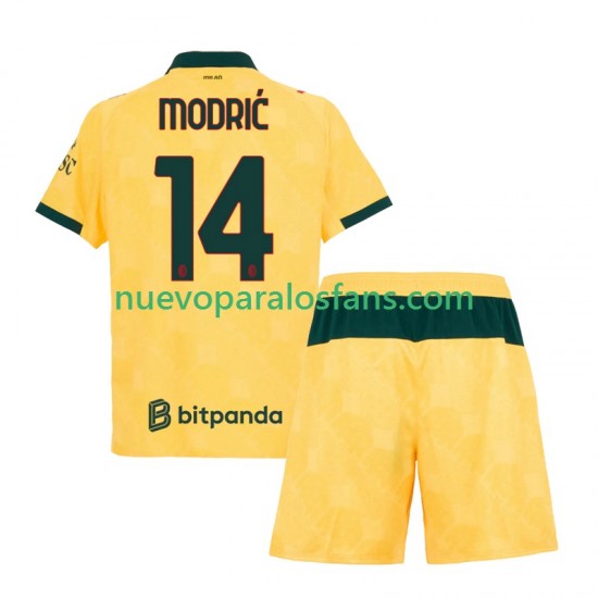 Camiseta de Fútbol AC Milan Modrić Luca 14 Niño Tercera 2025-2026 Manga Corta
