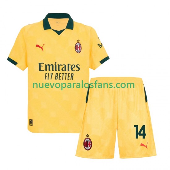 Camiseta de Fútbol AC Milan Modrić Luca 14 Niño Tercera 2025-2026 Manga Corta