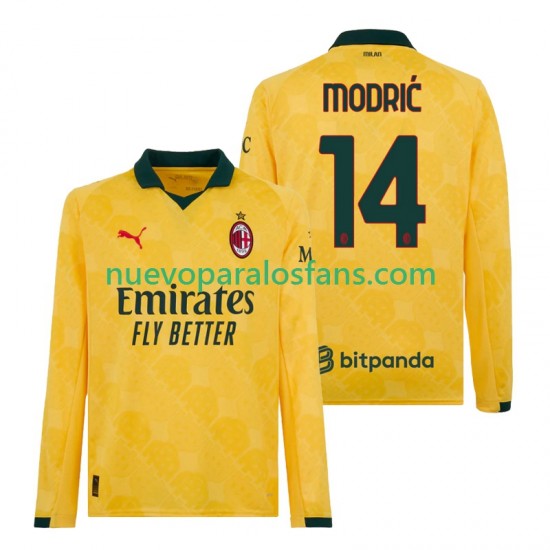 Camiseta de Fútbol AC Milan Modrić Luca 14 Hombre Tercera 2025-2026 Manga Larga