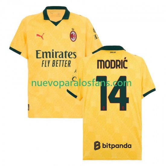 Camiseta de Fútbol AC Milan Modrić Luca 14 Hombre Tercera 2025-2026 Manga Corta