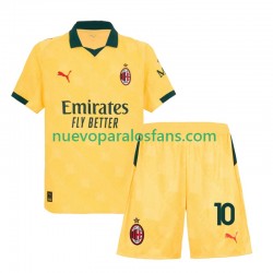 Camiseta de Fútbol AC Milan Rafael Leao 10 Niño Tercera 2025-2026 Manga Corta