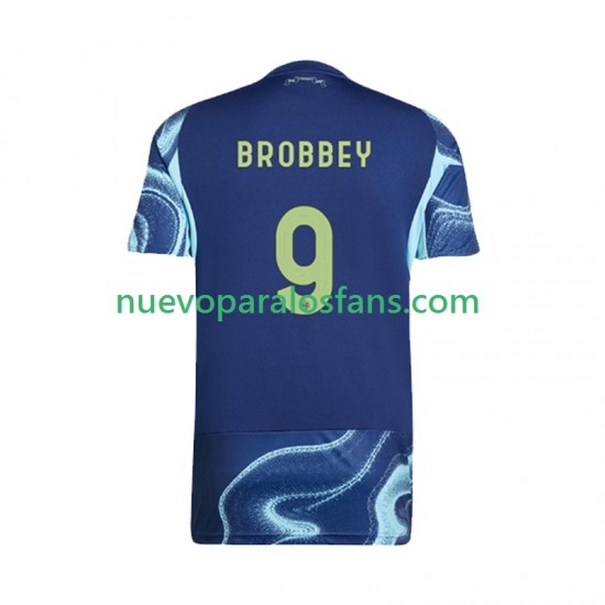 Camiseta de Fútbol AFC Ajax Brian Brobbey 9 Hombre Exterior 2025-2026 Manga Corta