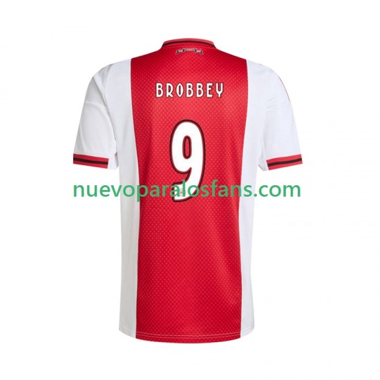 Camiseta de Fútbol AFC Ajax Brian Brobbey 9 Hombre Casa 2025-2026 Manga Corta