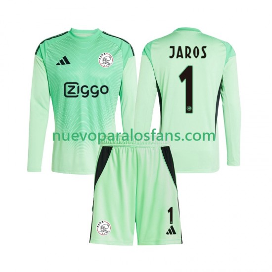 Camiseta de Fútbol AFC Ajax Vitezslav Jaros 1 Portero Niño Casa 2025-2026 Manga Larga