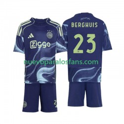 Camiseta de Fútbol AFC Ajax Steven Berghuis 23 Niño Exterior 2025-2026 Manga Corta