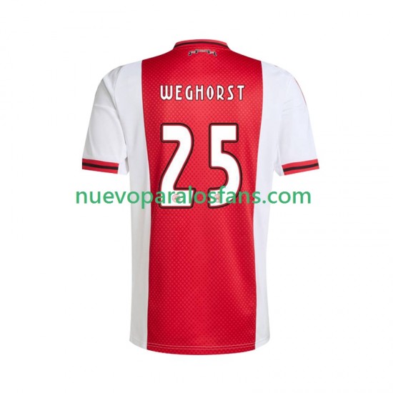 Camiseta de Fútbol AFC Ajax Wout Weghorst 25 Hombre Casa 2025-2026 Manga Corta