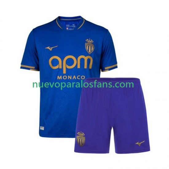 Camiseta de Fútbol AS Monaco Niño Exterior 2025-2026 Manga Corta