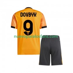 Camiseta de Fútbol AS Roma Artem Dovbyk 9 Niño Exterior 2025-2026 Manga Corta