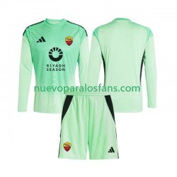 Camiseta de Fútbol AS Roma Portero Niño Exterior Cuarto 2025-2026 Manga Larga