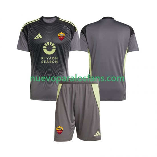 Camiseta de Fútbol AS Roma Portero Niño Casa 2025-2026 Manga Corta